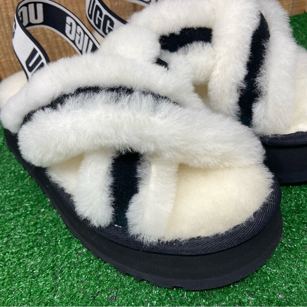 UGG 1121550 Suede Disco Cross Slide Sandal White Womens SZ 7, 8 - Picture 6 of 11